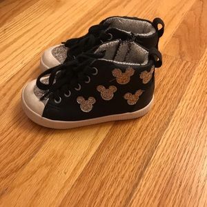 Zara glitter black micky sneakers size 6-6.5